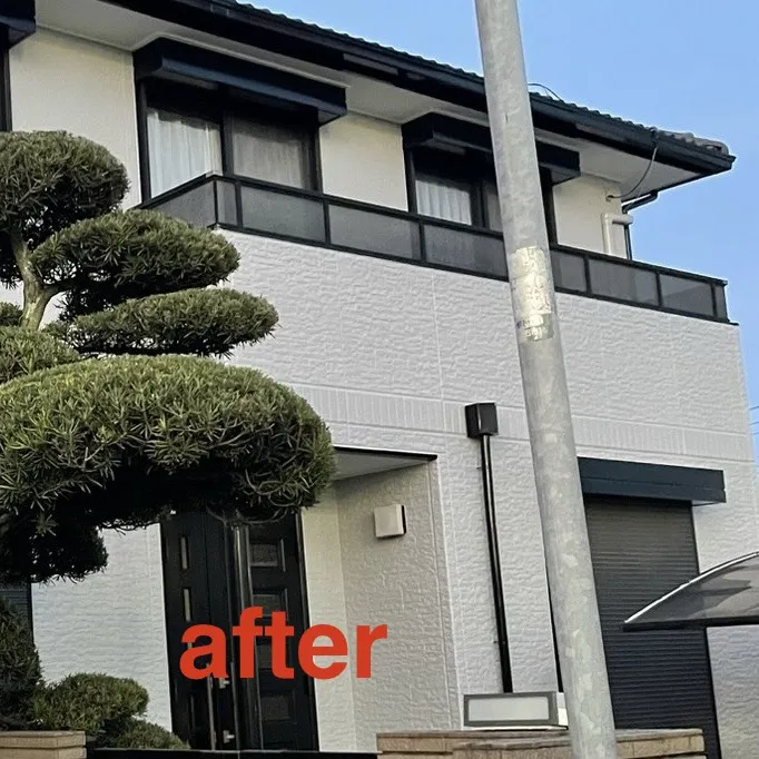 【明石市西朝霧丘】石調セラミック外壁の塗膜剥離を補修し、美しく生まれ変わりました！